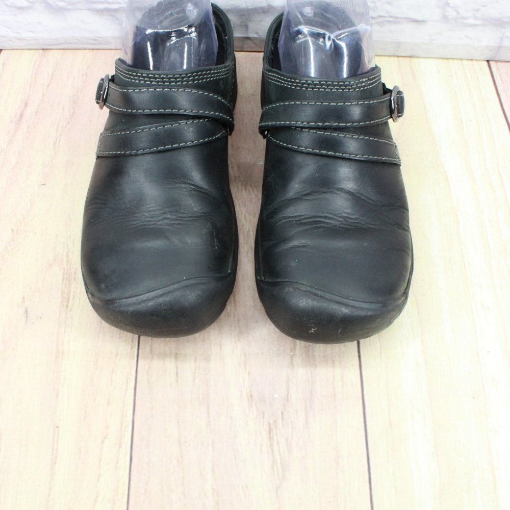 Keen Presidio II Black Leather Comfort  Slip on Clogs Mules Size 7 - Picture 5 of 9